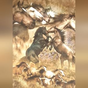 "WILD HORSES" vintage,LIQUID BLUE short sleeved tshirt,large,NEW/OLD INVENTORY